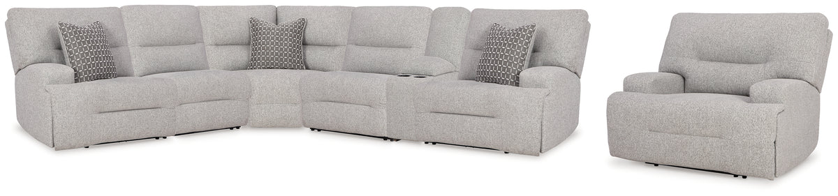 Furniture City Laplace - Ashley Furniture - Acklen Place 6-Piece Power Reclining Sectional and Power Recliner - 6-Piece Power Reclining Sectional and Power Recliner - 93605S8