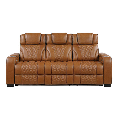 Apex - Power Double Reclining Sofa With Center Drop-Down Cup Holders, Power Headrests, Storage Arms With Cup Holders, Reading Lights, Wireless Charger, Air Massage And Heat, LED Lighting And Charging Ports