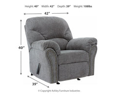 Allmaxx - Rocker Recliner - Pewter