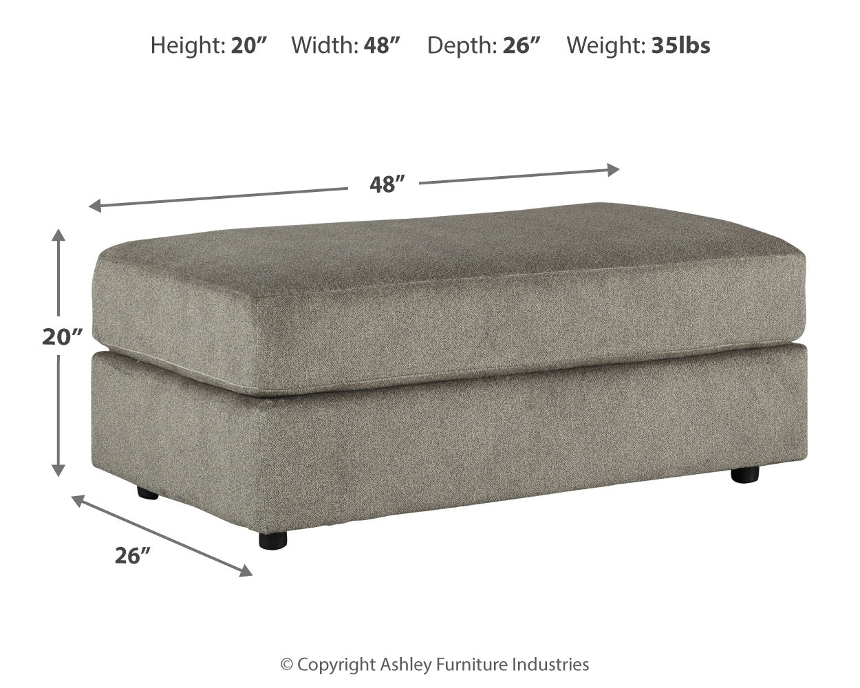 Furniture City Laplace - Ashley Furniture - SoletrenLiving Room - Oversized Accent Ottoman / Ash - 9510308