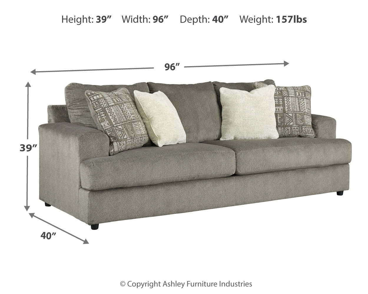 Furniture City Laplace - Ashley Furniture - SoletrenLiving Room - Sofa / Ash - 9510338