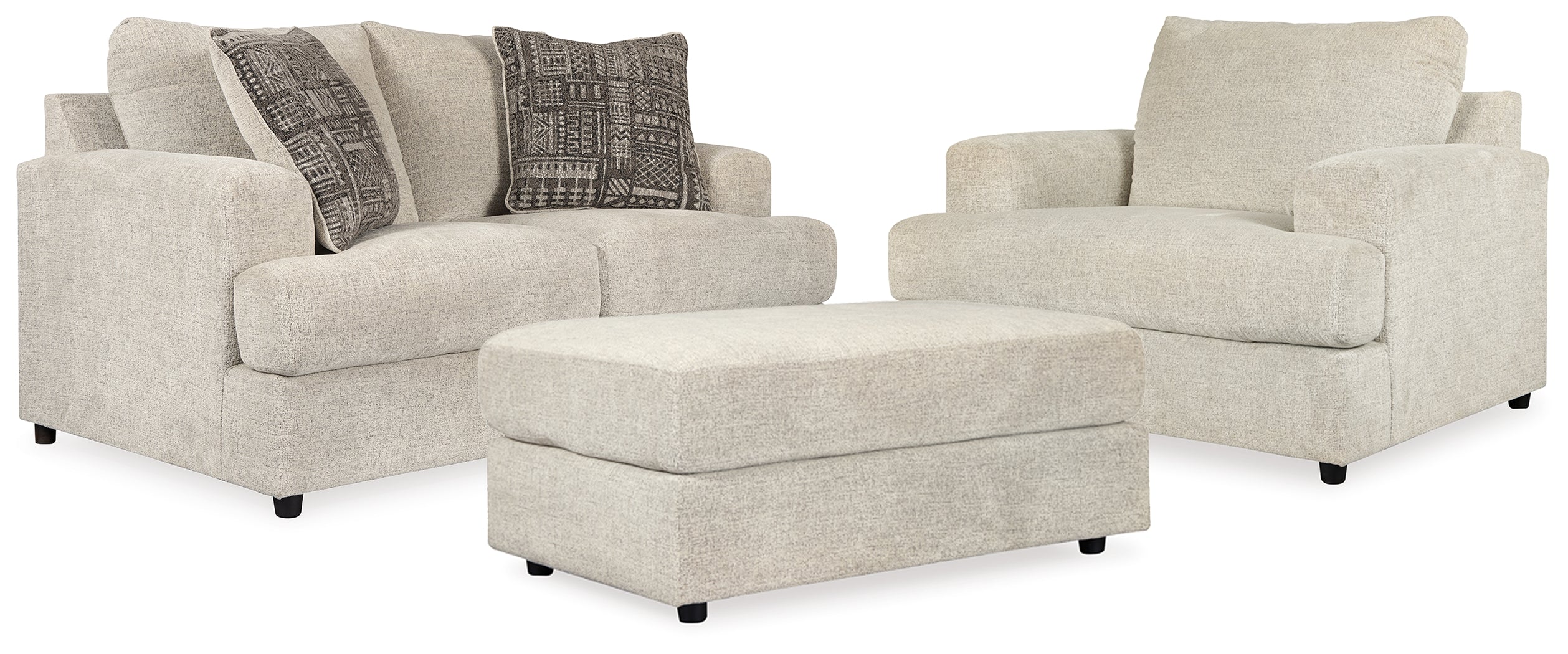 Furniture City Laplace - Ashley Furniture - Soletren Loveseat, Oversized Chair and Ottoman - Loveseat, Oversized Chair and Ottoman - 95104U14