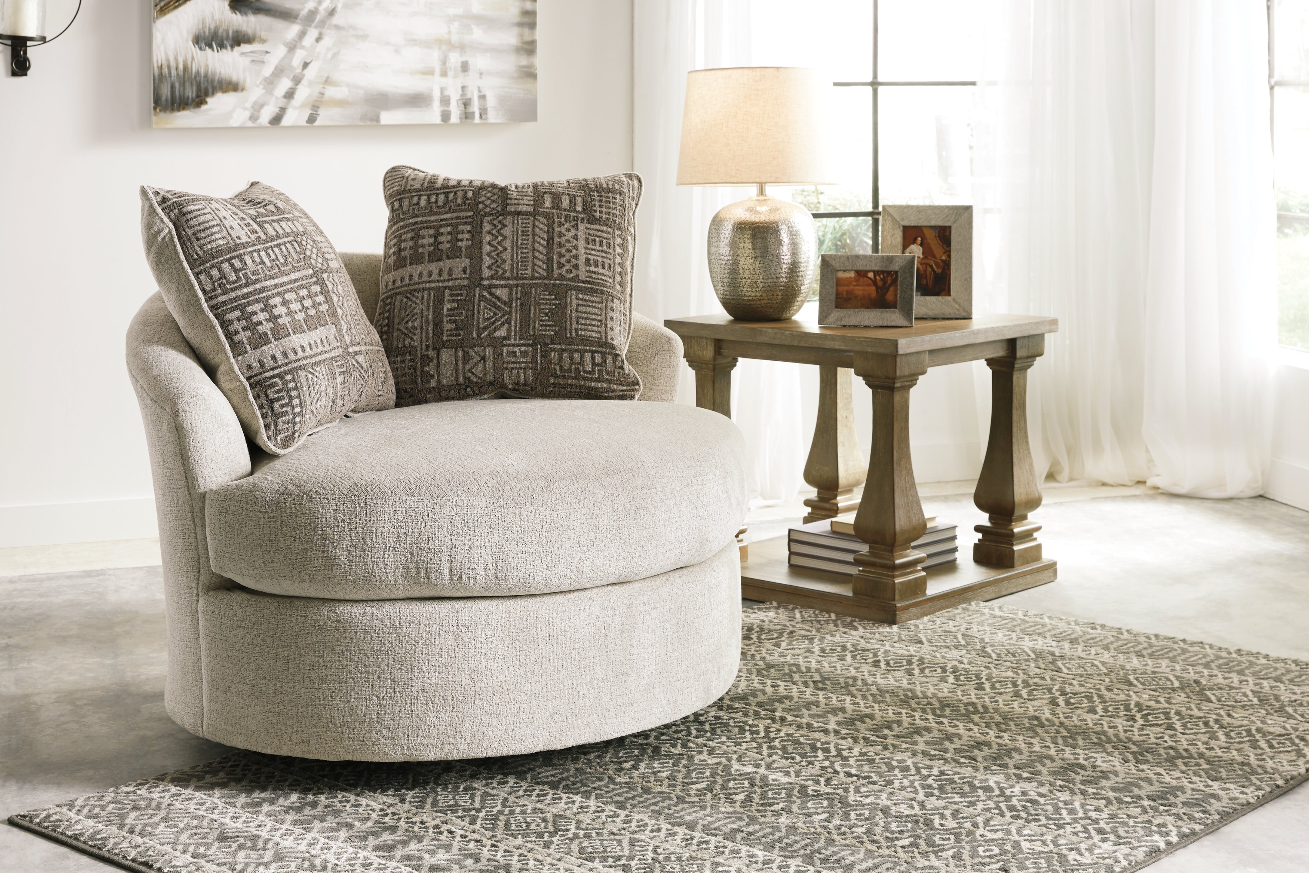 Furniture City Laplace - Ashley Furniture - SoletrenLiving Room - Swivel Accent Chair / Stone - 9510444