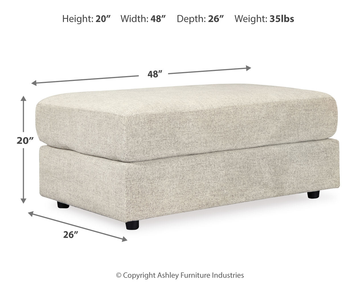 Furniture City Laplace - Ashley Furniture - SoletrenLiving Room - Oversized Accent Ottoman / Ash - 9510408