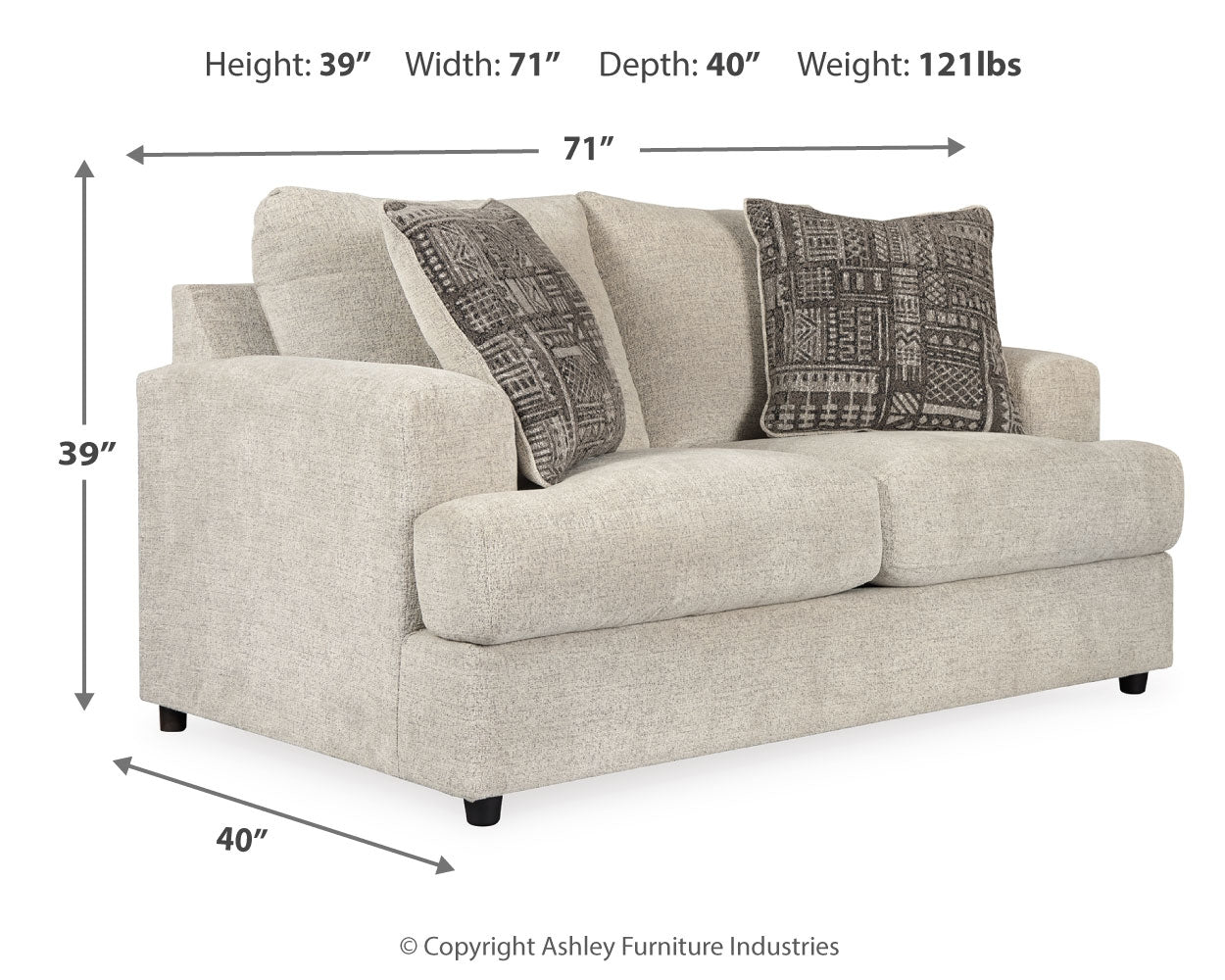 Furniture City Laplace - Ashley Furniture - SoletrenLiving Room - Loveseat / Ash - 9510435