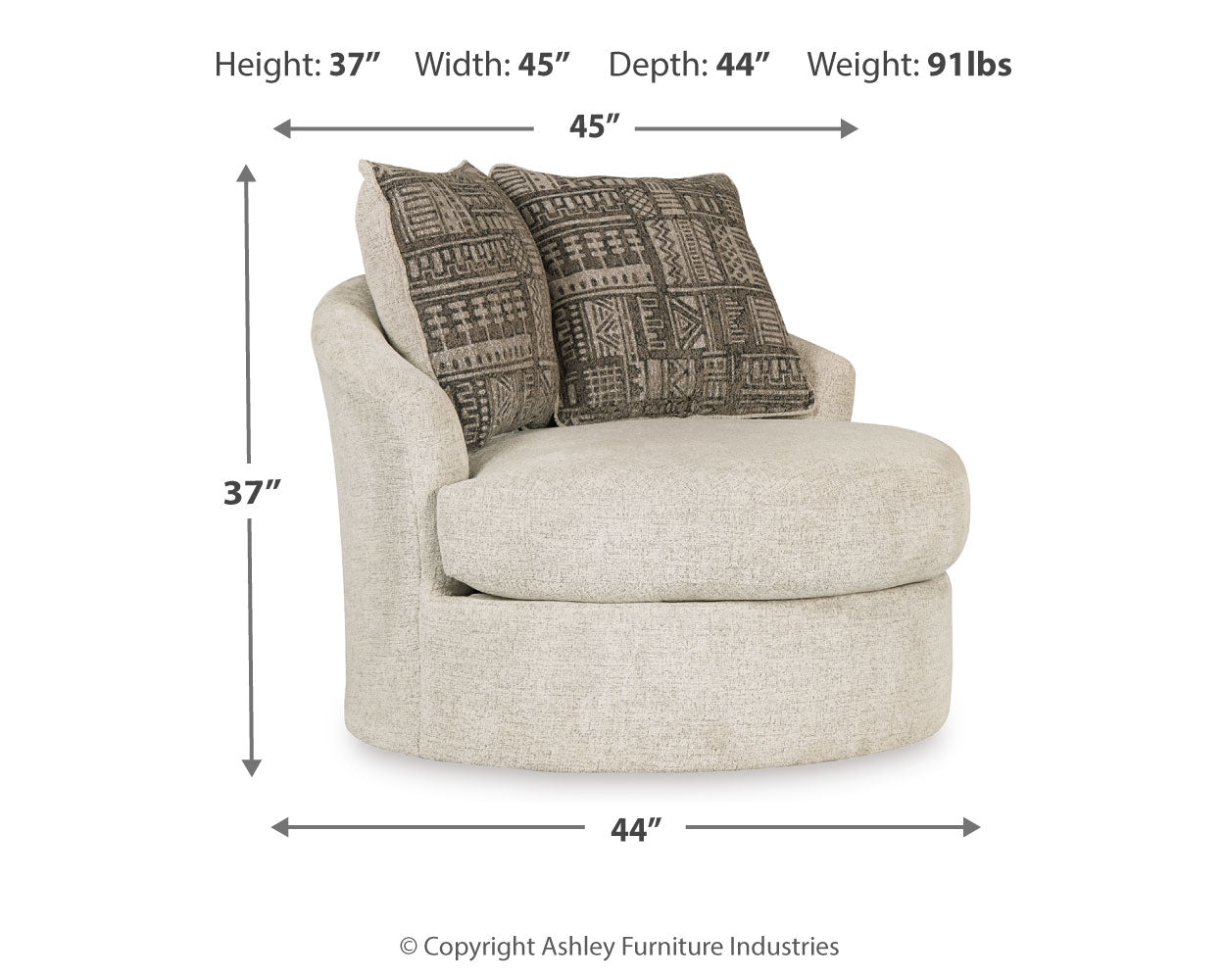 Furniture City Laplace - Ashley Furniture - SoletrenLiving Room - Chair and a Half / Ash - 9510323