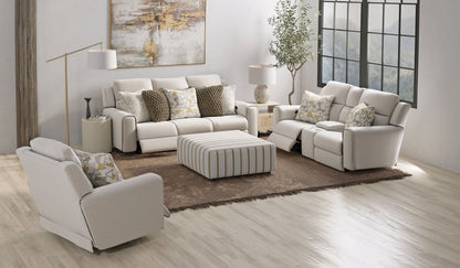 Micah - Power Headrest Power Deep Seat Lay Flat Recliner - Oatmeal