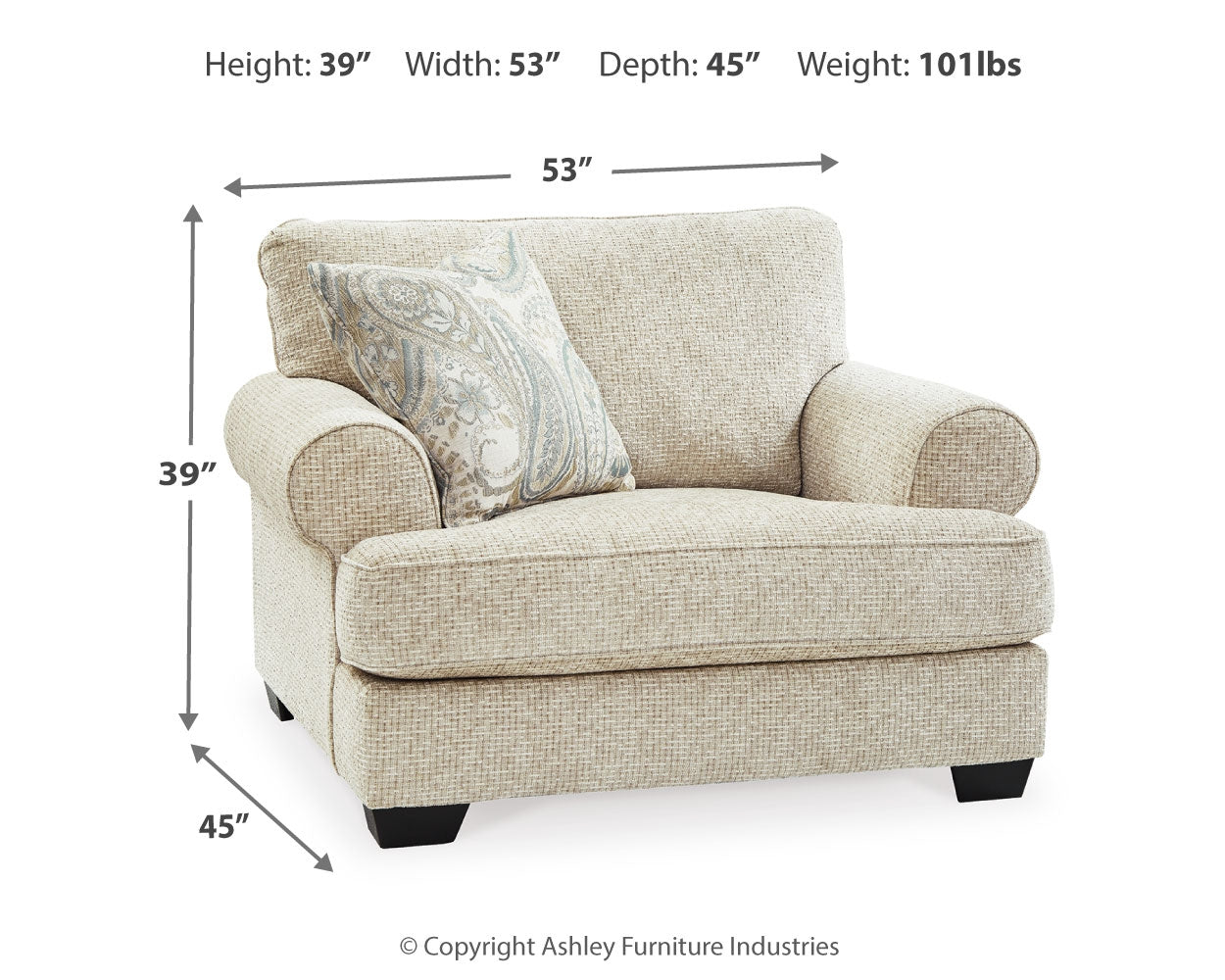 Furniture City Laplace - Ashley Furniture - MonaghanLiving Room - Chair and a Half / Sandstone - 9620523