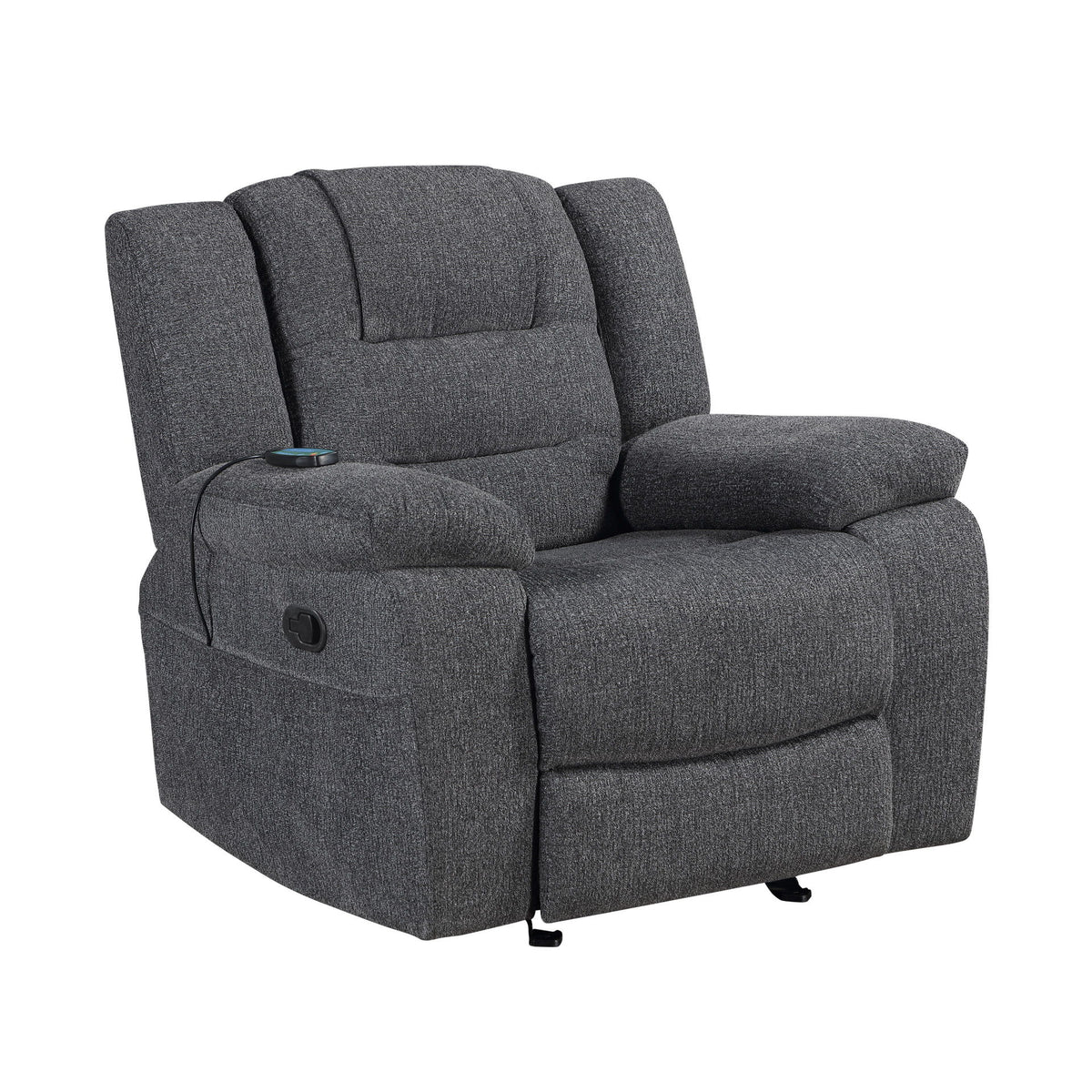 Redondo - Glider Recliner With Heat And Massage - Dark Gray
