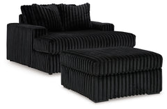 Midnight-Madness Oversized Chaise and Oversized Accent Ottoman