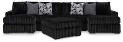 Furniture City Laplace - Ashley Furniture - Midnight-Madness 3-Piece Sectional with Double Chaise and Ottoman - 3-Piece Sectional with Double Chaise and Ottoman - 98103U8
