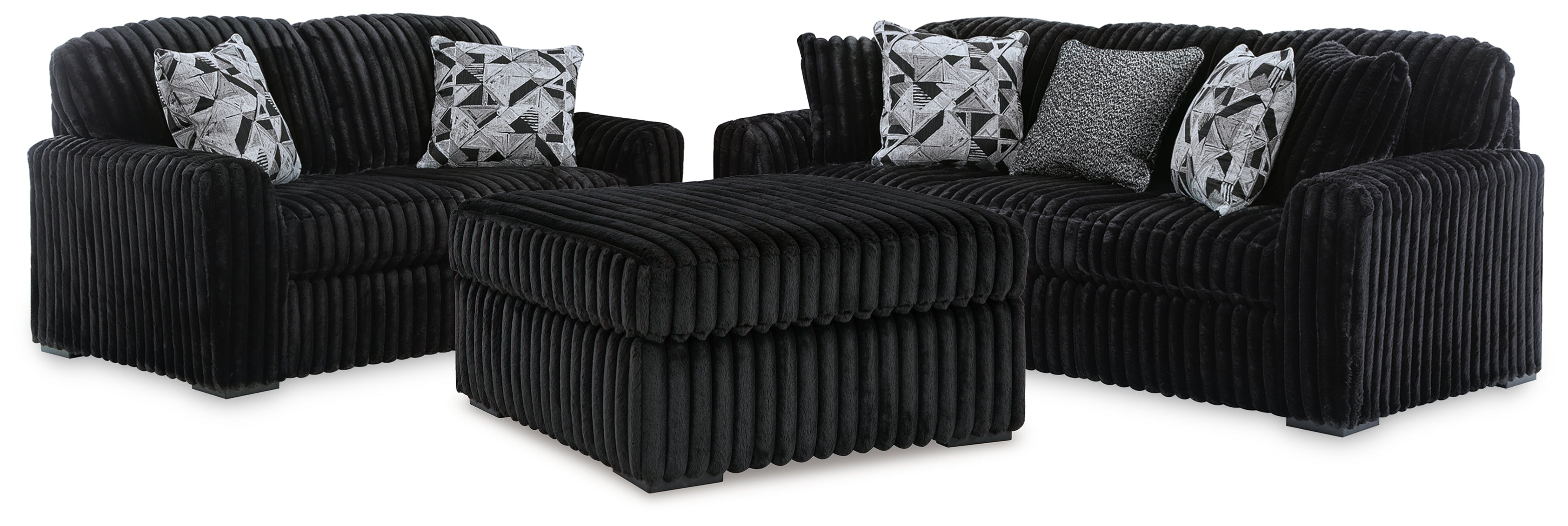 Furniture City Laplace - Ashley Furniture - Midnight-Madness Sofa, Loveseat and Oversized Ottoman - Sofa, Loveseat and Oversized Ottoman - 98103U13