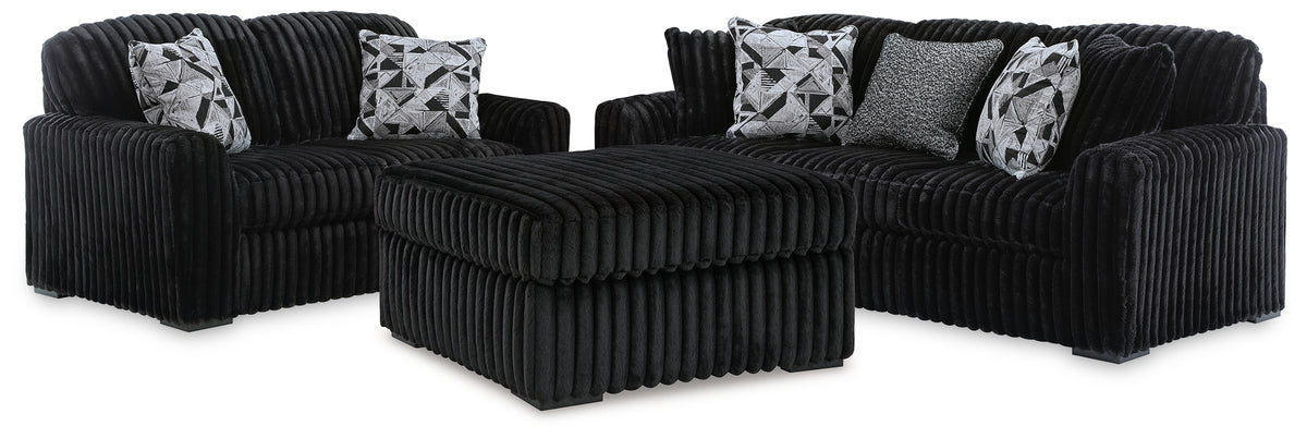 Furniture City Laplace - Ashley Furniture - Midnight-Madness Sofa, Loveseat and Oversized Ottoman - Sofa, Loveseat and Oversized Ottoman - 98103U13