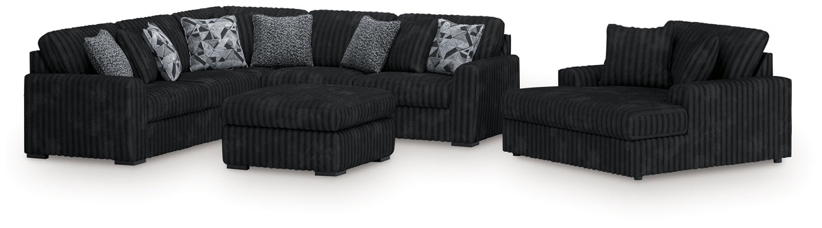 Furniture City Laplace - Ashley Furniture - Midnight-Madness 3-Piece Sectional, Chaise and Oversized Accent Ottoman - 3-Piece Sectional, Chaise and Oversized Accent Ottoman - 98103U1