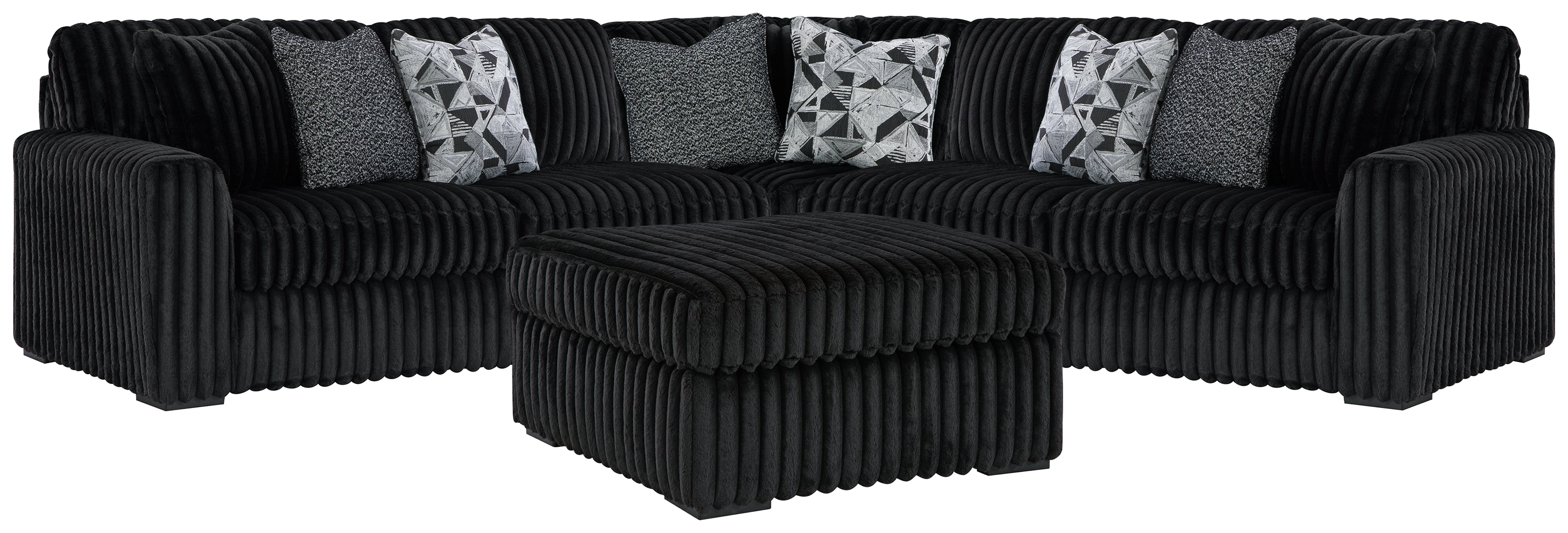 Furniture City Laplace - Ashley Furniture - Midnight-Madness 3-Piece Sectional and Oversized Ottoman - 3-Piece Sectional and Oversized Ottoman - 98103U7
