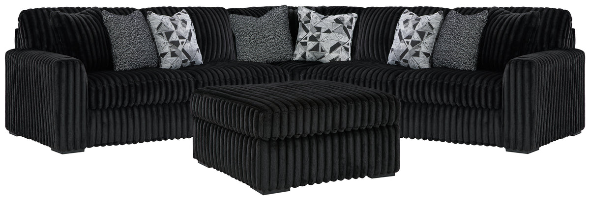 Furniture City Laplace - Ashley Furniture - Midnight-Madness 3-Piece Sectional and Oversized Ottoman - 3-Piece Sectional and Oversized Ottoman - 98103U7