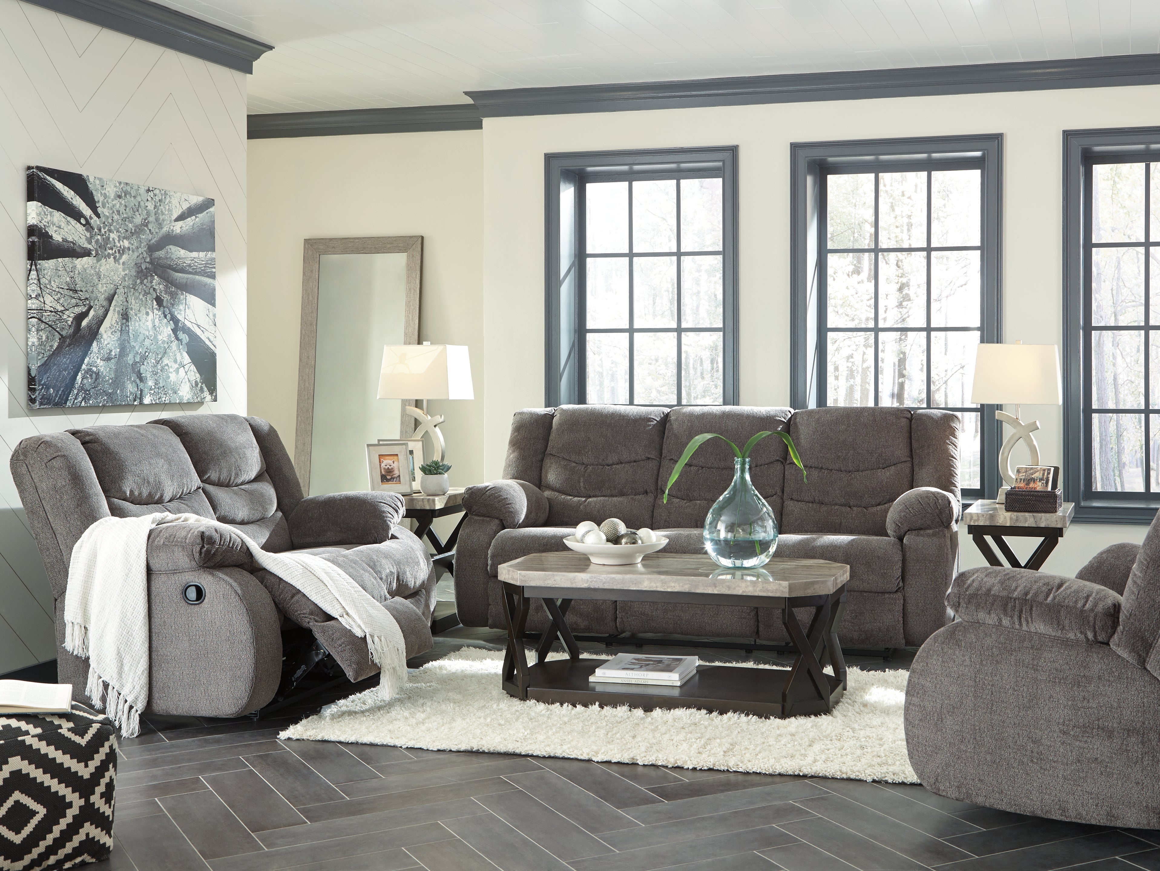 Furniture City Laplace - Ashley Furniture - TulenLiving Room - Reclining Sofa / Gray - 9860688