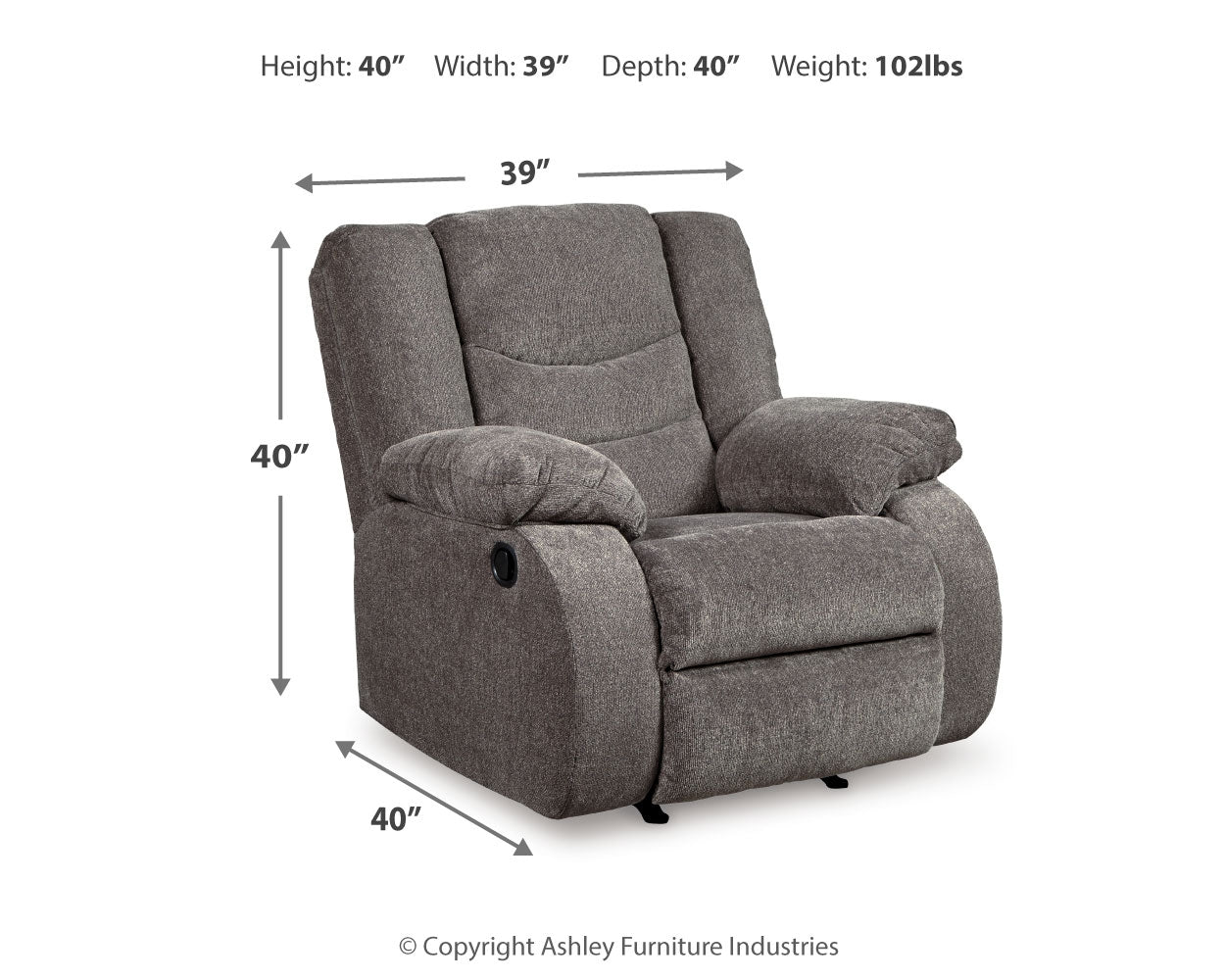 Furniture City Laplace - Ashley Furniture - TulenLiving Room - Reclining Sofa / Gray - 9860688