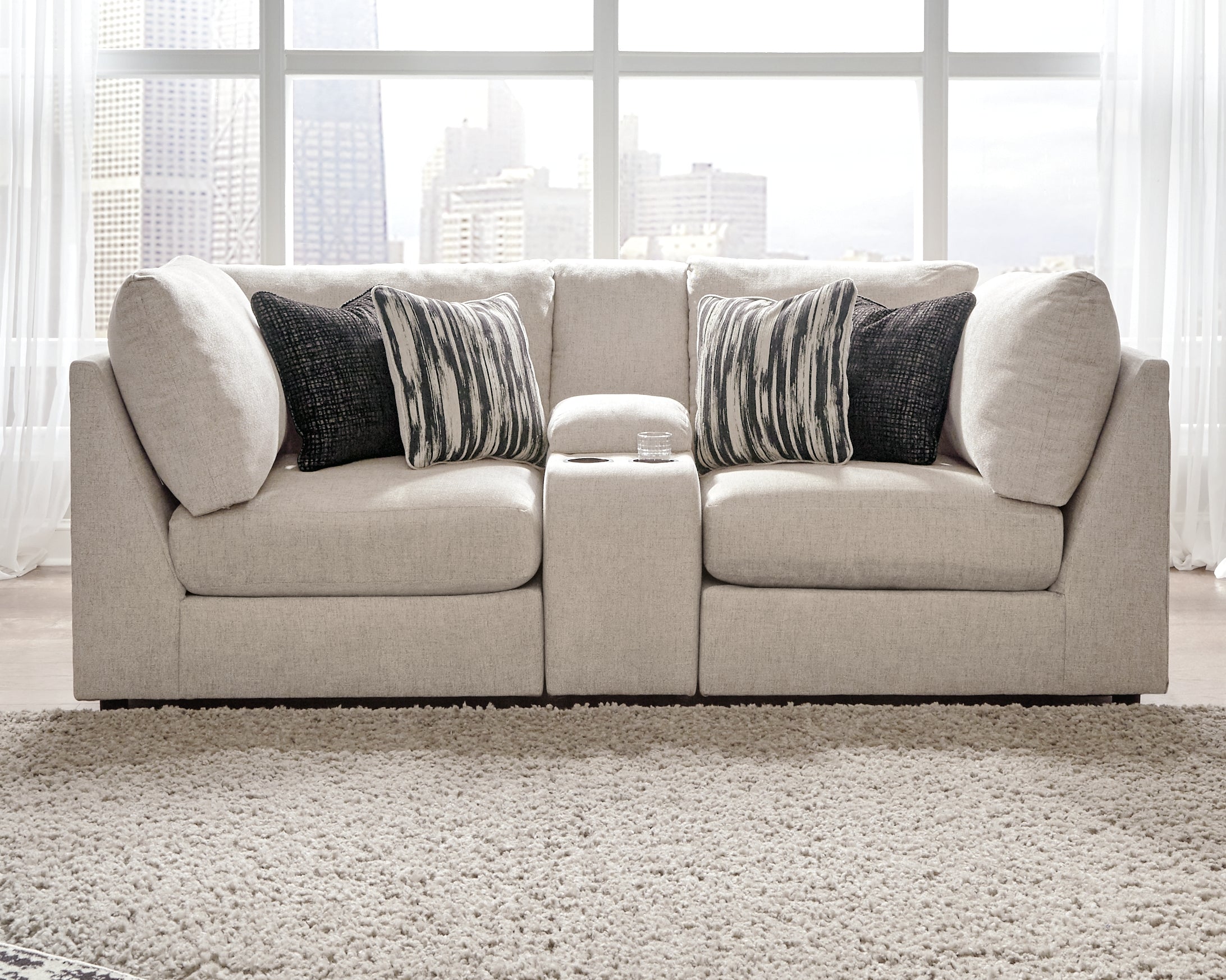 Furniture City Laplace - Ashley Furniture - Kellway Sectionals - 3-Piece Sectional Loveseat / Bisque - 98707S8