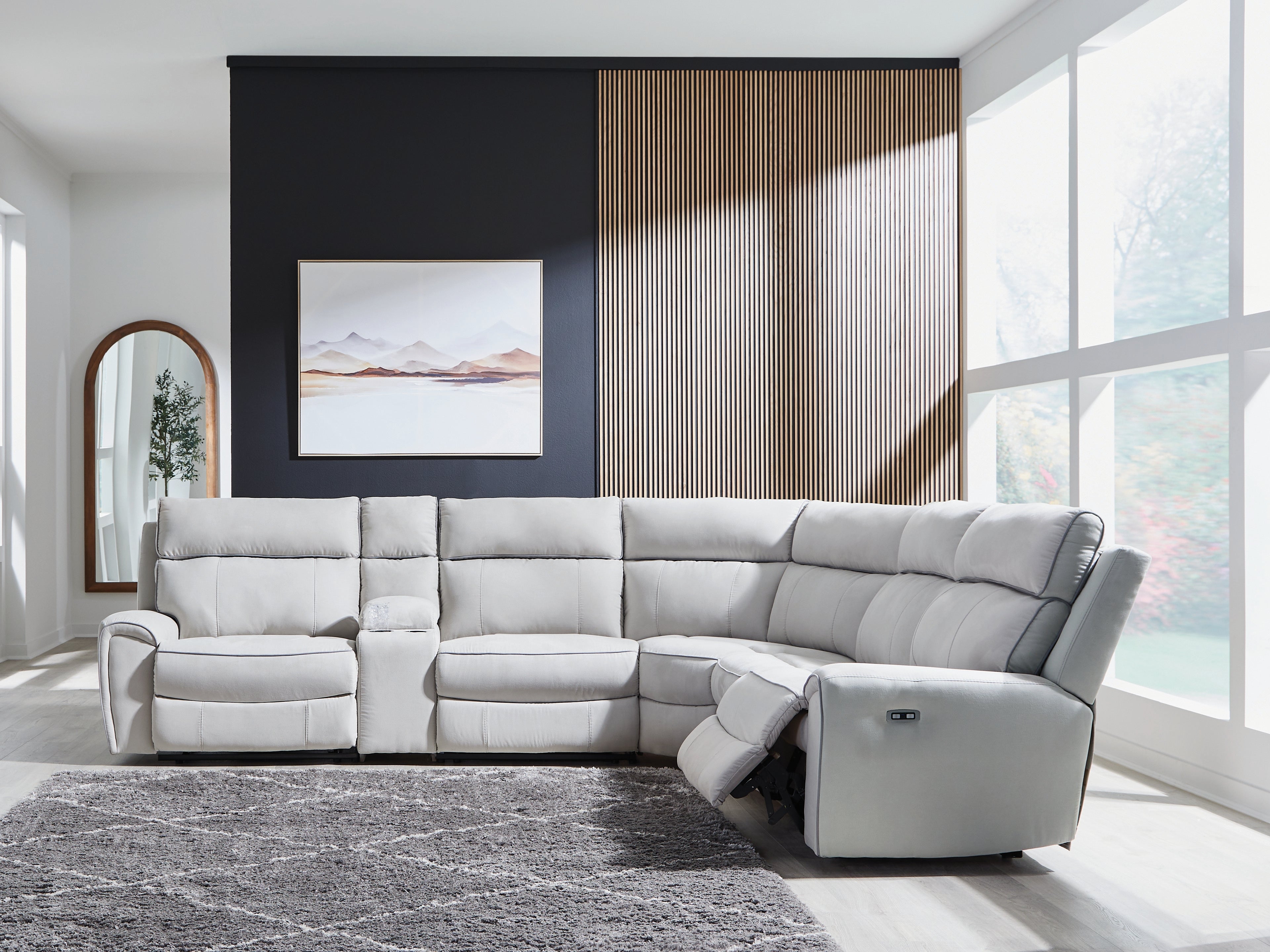 Furniture City Laplace - Ashley Furniture - Social Pointe Sectionals - 6-Piece Reclining Sectional with Storage Console - PC98802S36