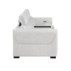 McPherson - Power Double Reclining Loveseat With Center Console And Power Headrests, Charging Ports - Cloud