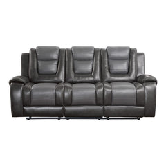 Briscoe - Double Reclining Sofa With Center Drop-Down Cup Holders - 2-Tone