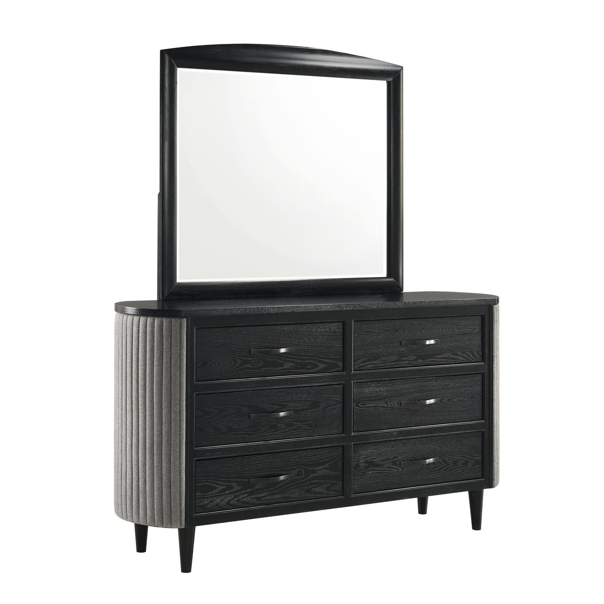 Skyline - Dresser & Mirror - Black / Gray