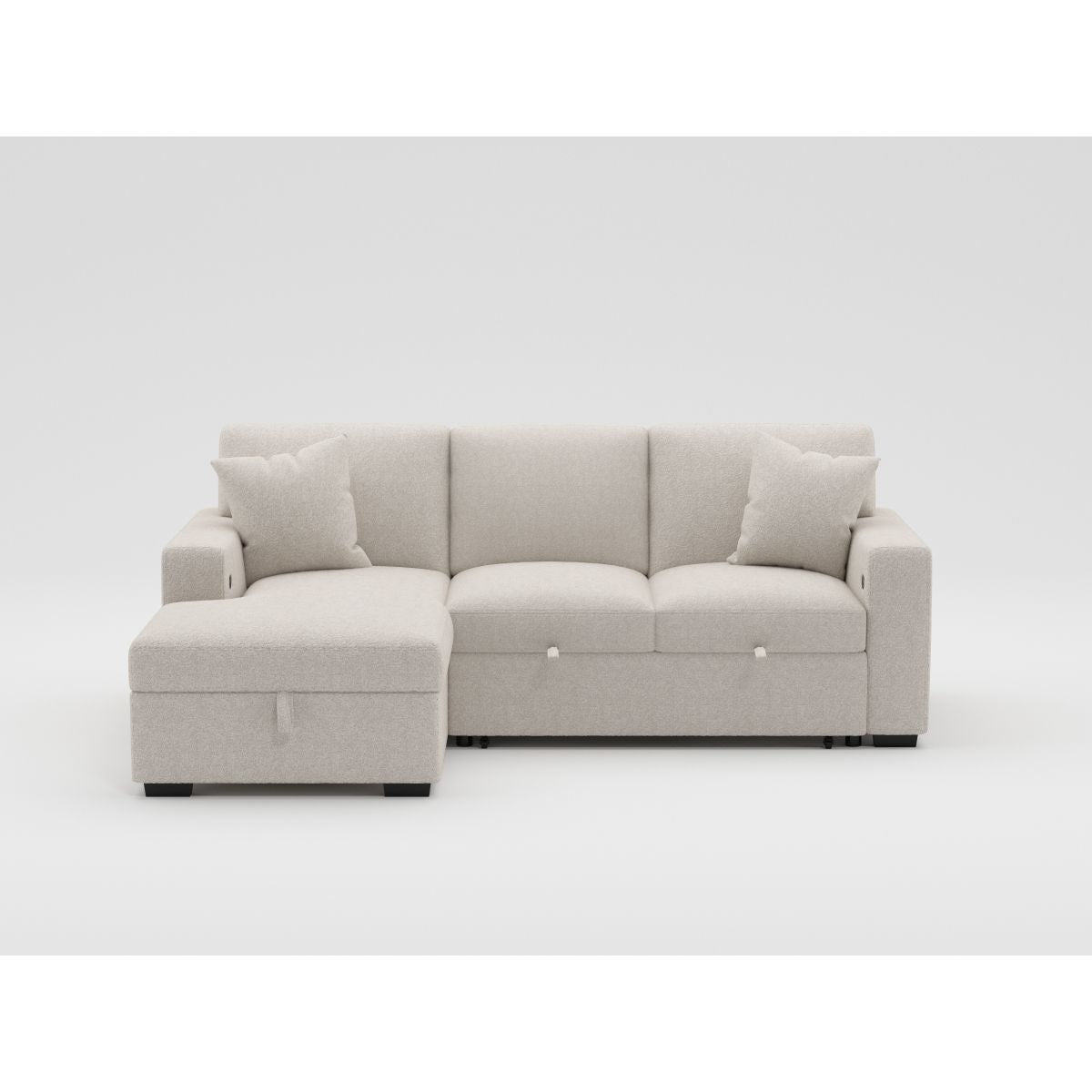Pompano - Sectional With Chaise, Pull-Out Bed And Hidden Storage, Charging Ports