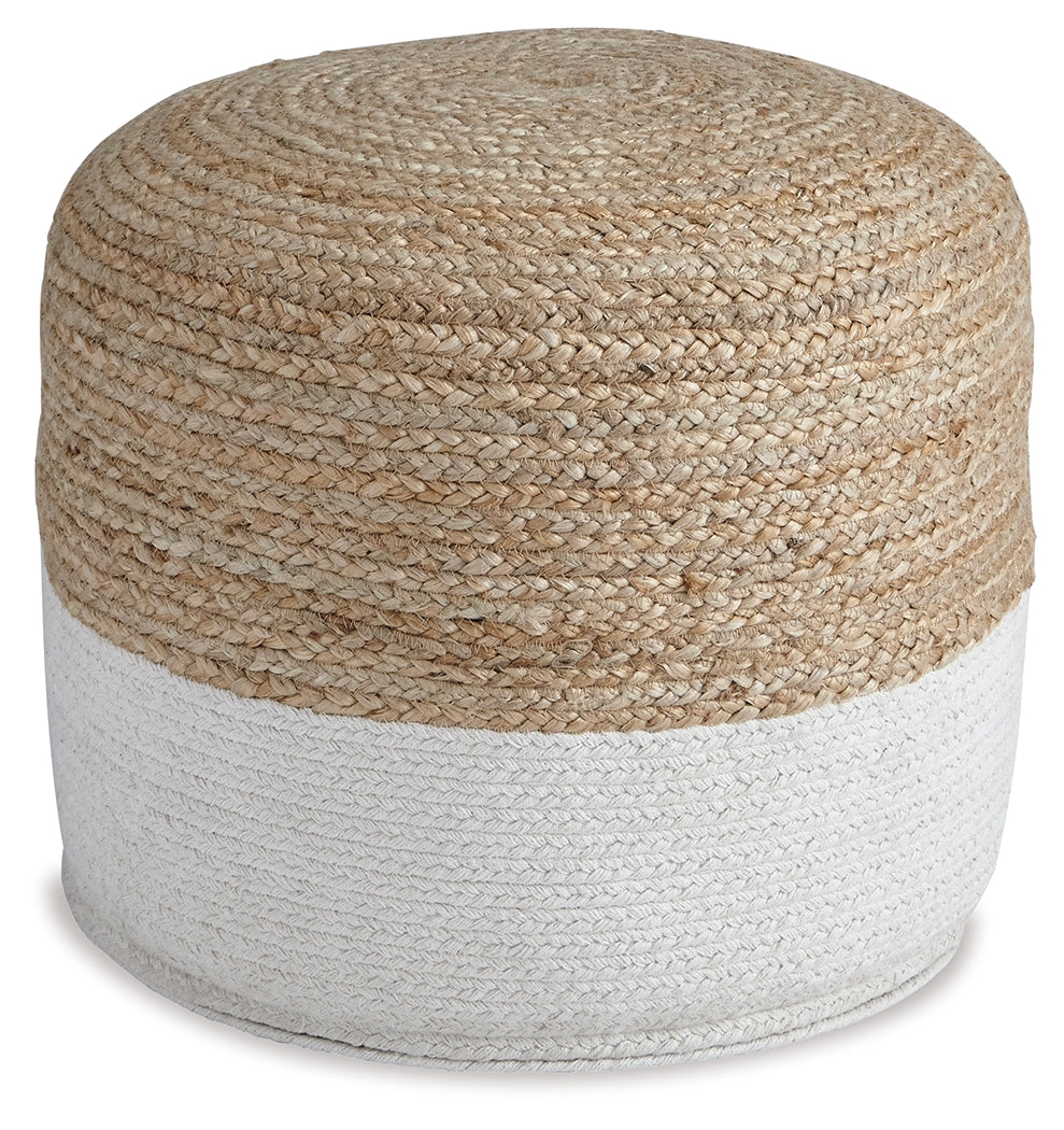 Furniture City Laplace - Ashley Furniture - Sweed Valley Pouf - Pouf / Natural/White - A1000420