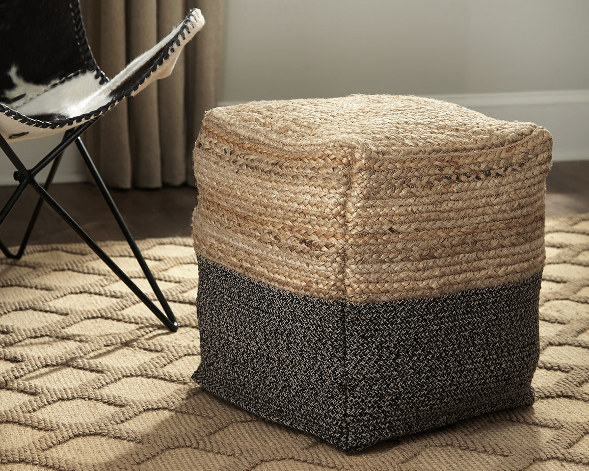 Furniture City Laplace - Ashley Furniture - Sweed Valley Pouf - Pouf / Natural/White - A1000420