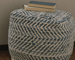 Furniture City Laplace - Ashley Furniture - Chevron Pouf - Pouf / Blue - A1000445