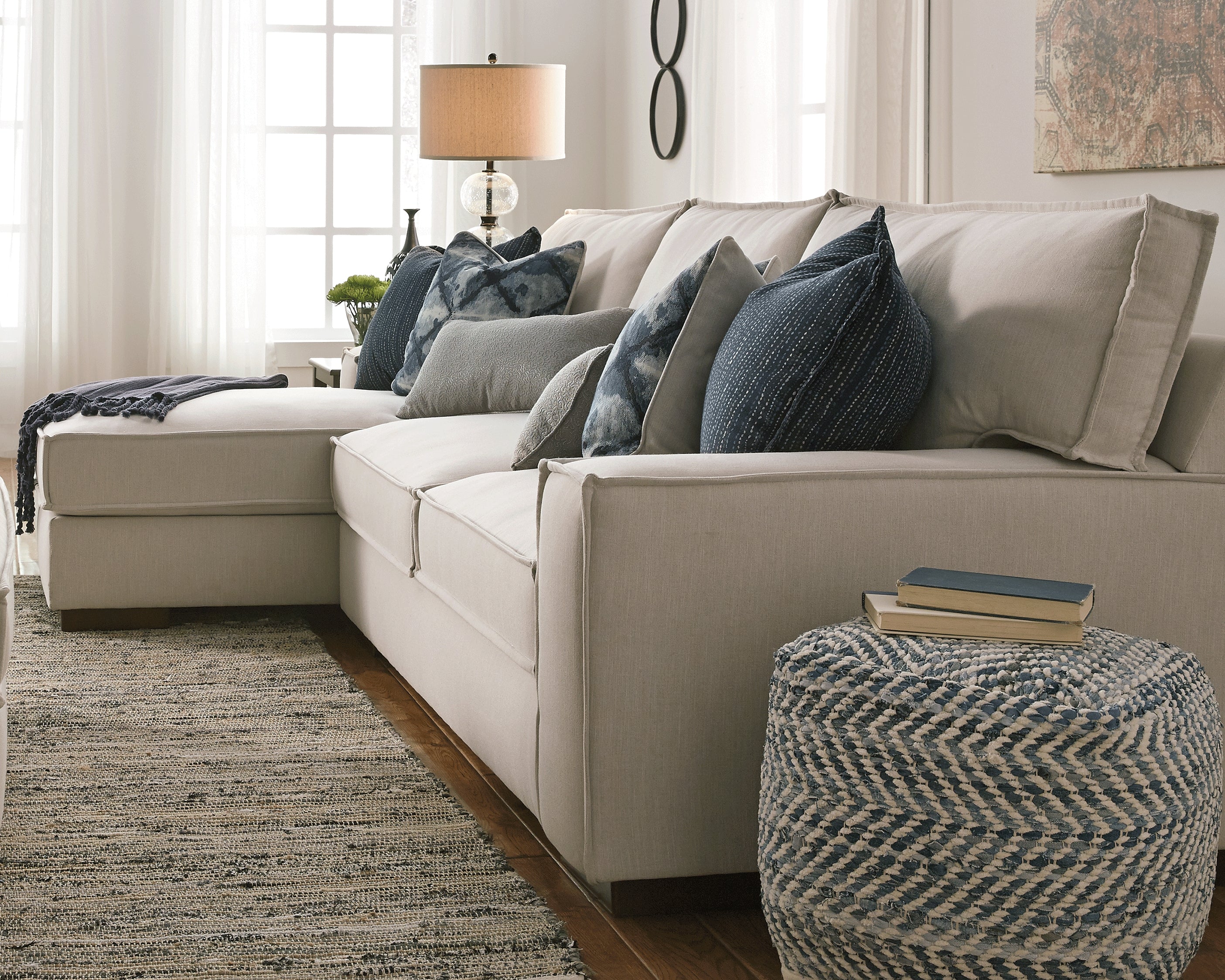 Furniture City Laplace - Ashley Furniture - Chevron Pouf - Pouf / Blue - A1000445