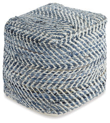 Furniture City Laplace - Ashley Furniture - Chevron Pouf - Pouf / Blue - A1000445