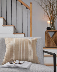 Furniture City Laplace - Ashley Furniture - Benbert Pillows - Pillow (4/CS) / Tan/White - A1000958