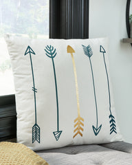 Furniture City Laplace - Ashley Furniture - Gyldan Pillows - Pillow (4/CS) / White/Teal/Gold - A1000994