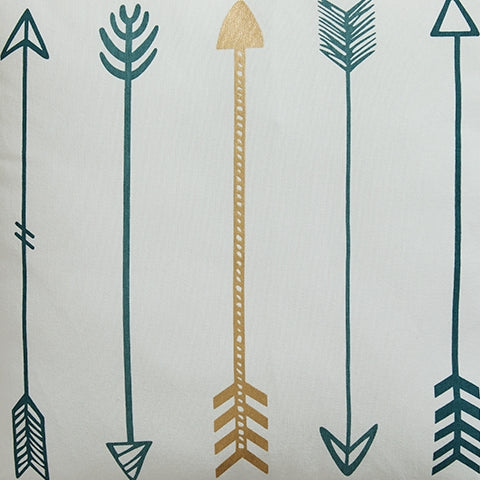 Furniture City Laplace - Ashley Furniture - Gyldan Pillows - Pillow (4/CS) / White/Teal/Gold - A1000994