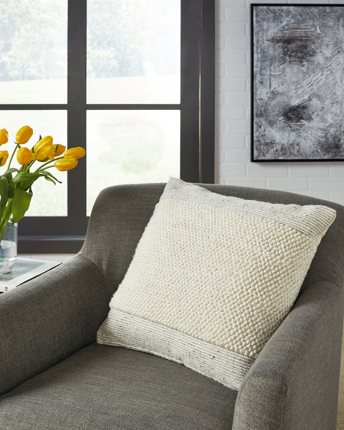 Furniture City Laplace - Ashley Furniture - Rowcher Pillows - Pillow (4/CS) / Gray/White - A1001004
