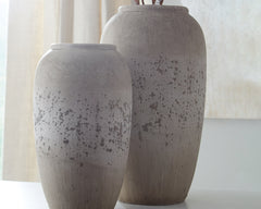 Furniture City Laplace - Ashley Furniture - Dimitra Vase - Vase Set (Set of 2) / Brown/Cream - A2000110