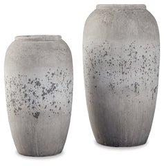 Furniture City Laplace - Ashley Furniture - Dimitra Vase - Vase Set (Set of 2) / Brown/Cream - A2000110
