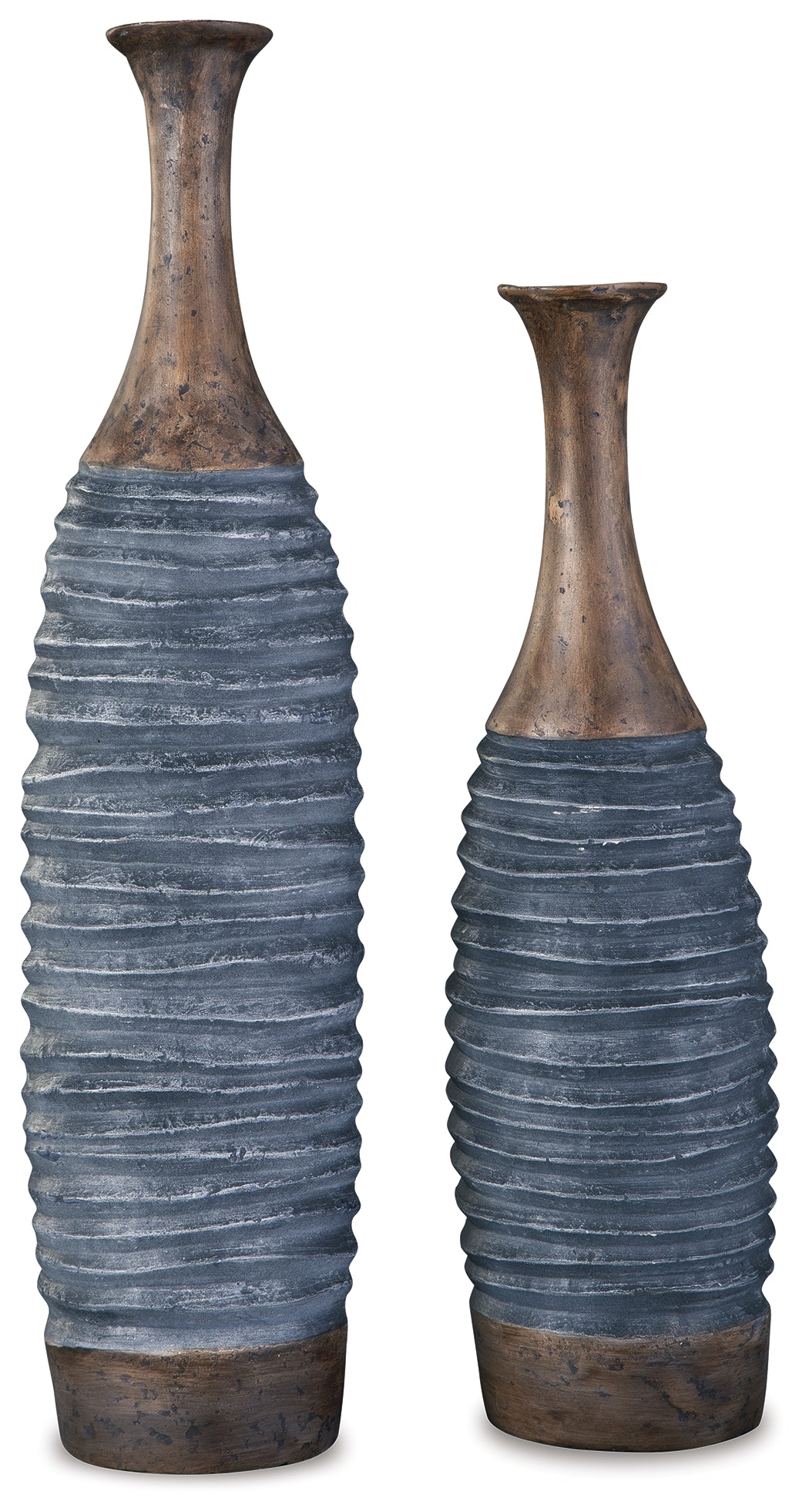 Furniture City Laplace - Ashley Furniture - Blayze Vase - Vase Set (Set of 2) / Antique Gray/Brown - A2000388