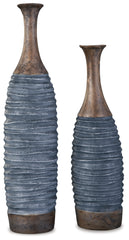 Furniture City Laplace - Ashley Furniture - Blayze Vase - Vase Set (Set of 2) / Antique Gray/Brown - A2000388