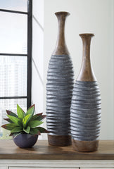 Furniture City Laplace - Ashley Furniture - Blayze Vase - Vase Set (Set of 2) / Antique Gray/Brown - A2000388