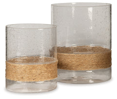 Furniture City Laplace - Ashley Furniture - Eudocia Candle Holder - Candle Holder Set (Set of 2) / Clear - A2000456