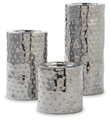Furniture City Laplace - Ashley Furniture - Marisa Candle Holder - Candle Holder Set (3/CN) / Silver Finish - A2000460