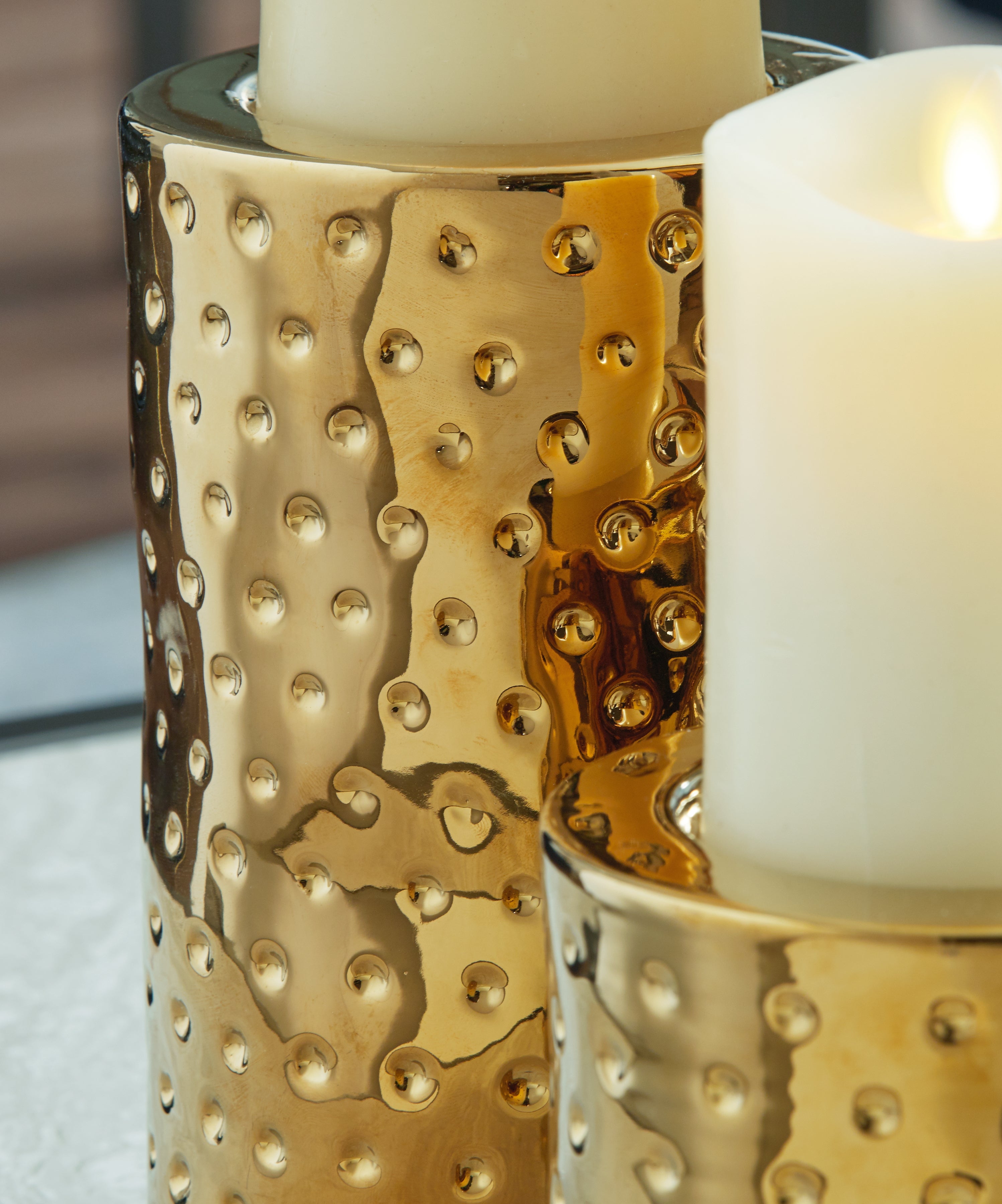 Furniture City Laplace - Ashley Furniture - Marisa Candle Holder - Candle Holder Set (3/CN) / Silver Finish - A2000460