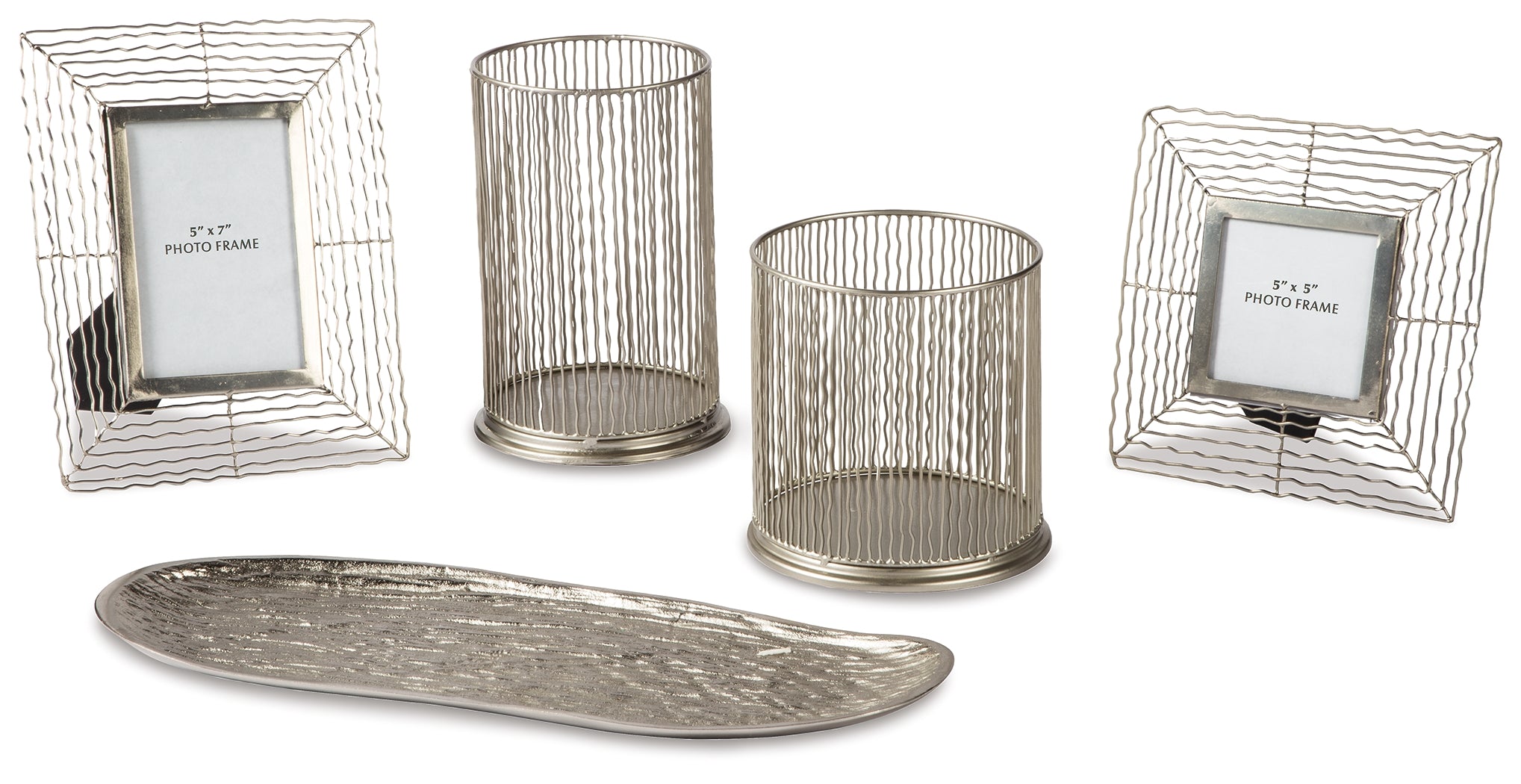 Furniture City Laplace - Ashley Furniture - Dympna Accessory Set (Set of 5) - Accessory Set (5/CN) / Silver Finish - A2C00115