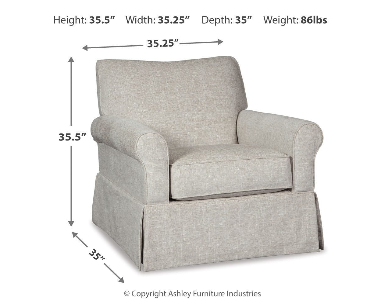 Furniture City Laplace - Ashley Furniture - Searcy Accent Chair - Swivel Glider Accent Chair / Quartz - A3000006