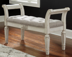 Furniture City Laplace - Ashley Furniture - Realyn Accent Bench - Accent Bench / Antique White / 46"W x 16"D x 26"H - A3000157