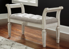 Furniture City Laplace - Ashley Furniture - Realyn Accent Bench - Accent Bench / Antique White / 46"W x 16"D x 26"H - A3000157