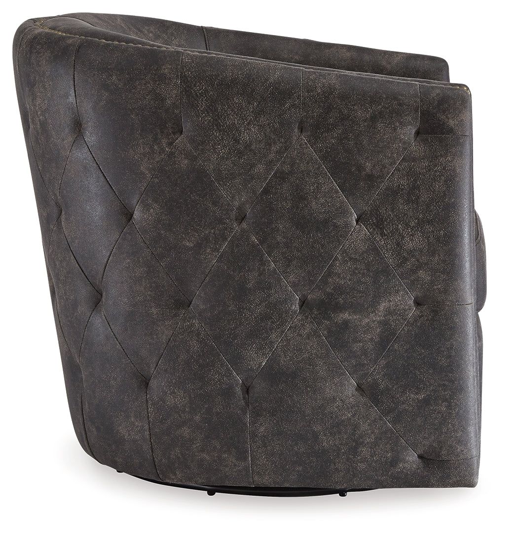 Furniture City Laplace - Ashley Furniture - Brentlow Swivel Accent Chair - Swivel Accent Chair / Distressed Black - A3000202